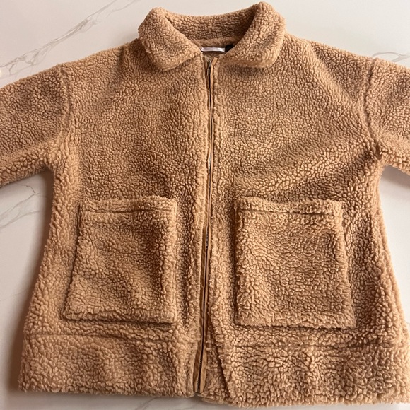 Tan Sherpa oversized Jacket - Picture 3 of 8